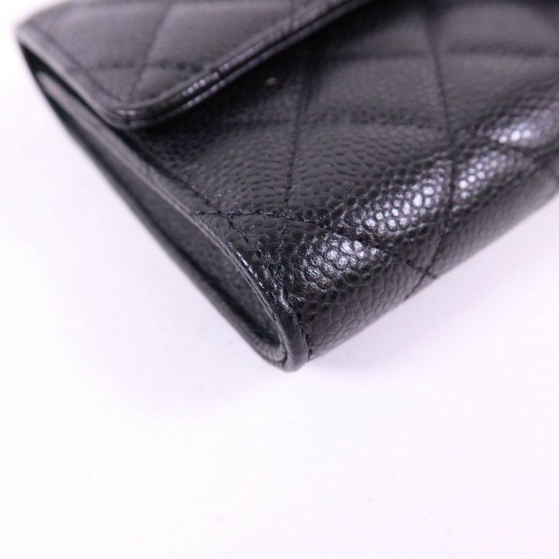 CHANEL 牛皮皮革Long Bifold Wallet銀扣長錢包-17