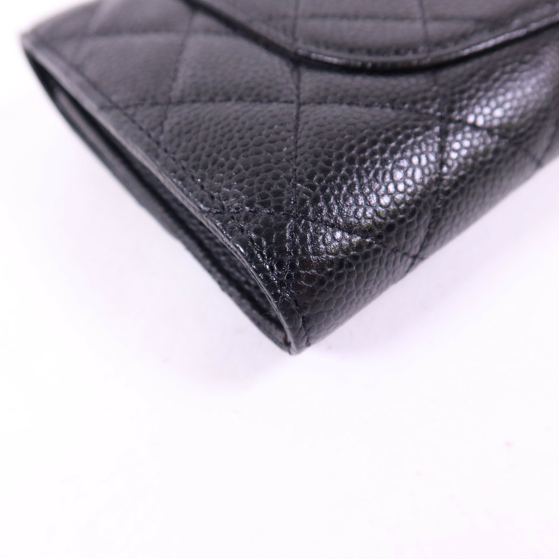 CHANEL 牛皮皮革Long Bifold Wallet銀扣長錢包-19