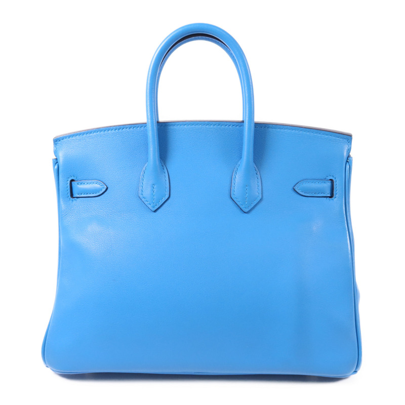 HERMES Swift皮革Birkin 25銀扣手挽袋Bleu Frida-1