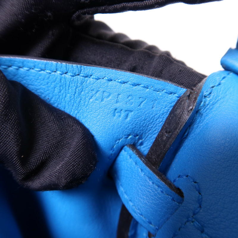 HERMES Swift皮革Birkin 25銀扣手挽袋Bleu Frida-7