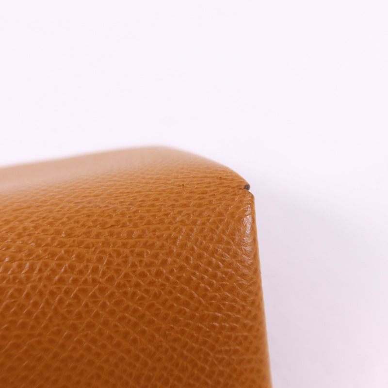 HERMES Epsom皮革Calvi Card Case銀扣卡片套Gold-15