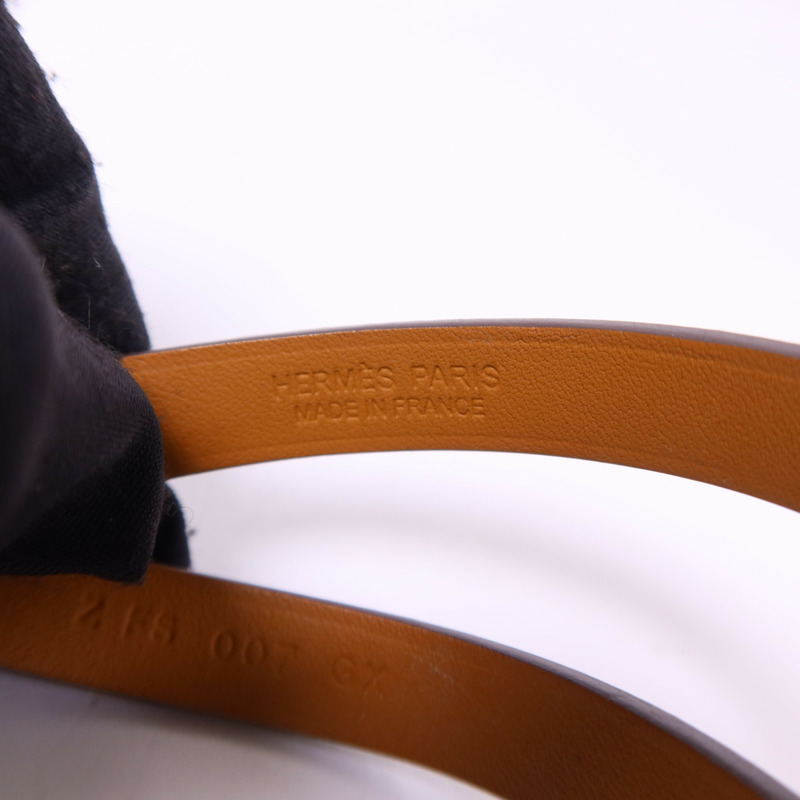 HERMES Swift皮革Mini Kelly Double Tour銀扣手鐲Etoupe-9