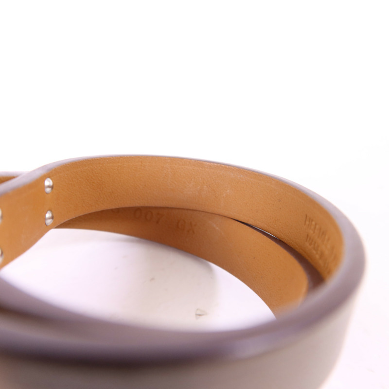 HERMES Swift皮革Mini Kelly Double Tour銀扣手鐲Etoupe-13