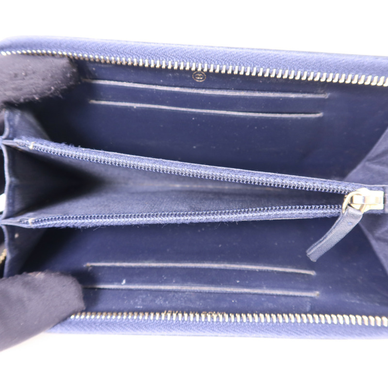 CHANEL 牛皮皮革Zipper Wallet金扣錢包-4