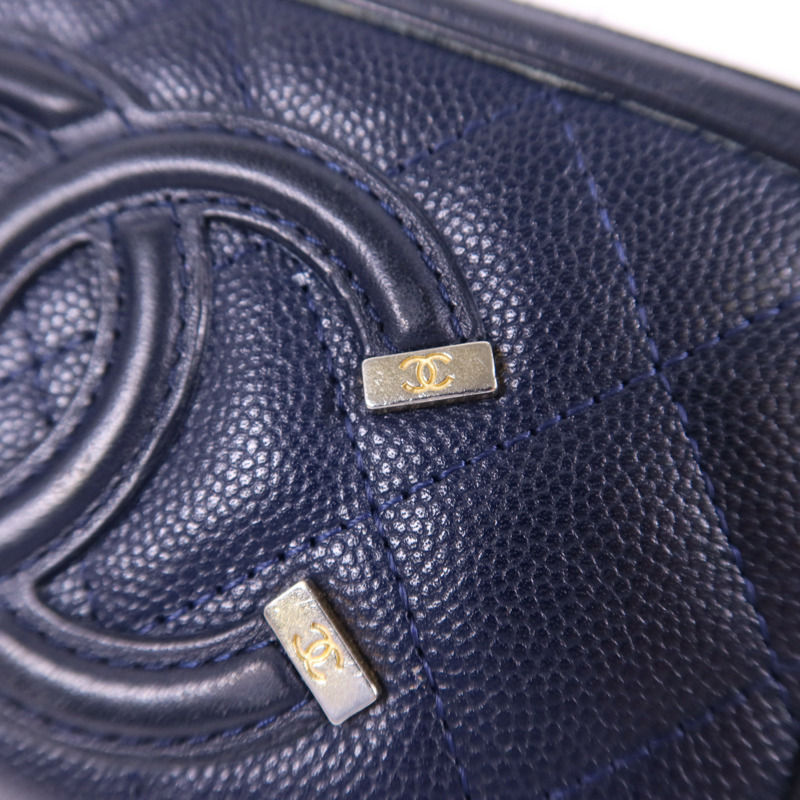 CHANEL 牛皮皮革Zipper Wallet金扣錢包-8