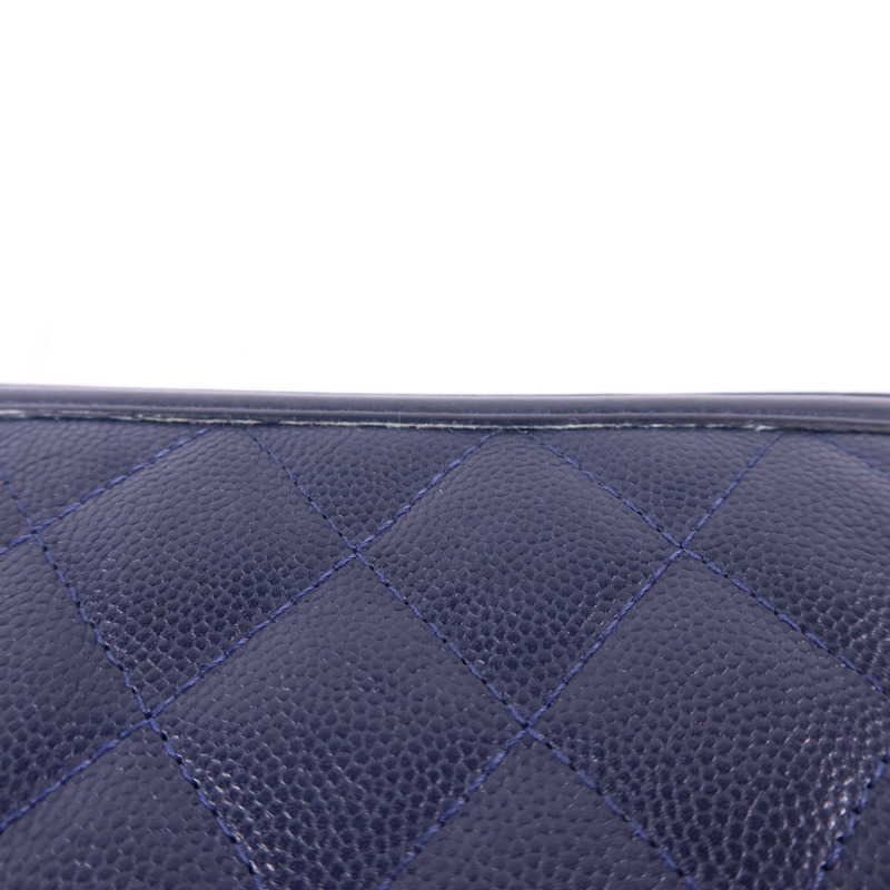 CHANEL 牛皮皮革Zipper Wallet金扣錢包-14