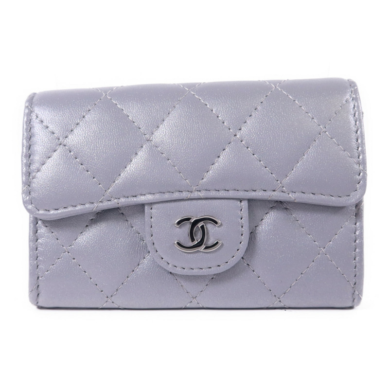 CHANEL 牛皮皮革Card Case銀扣卡片套-0