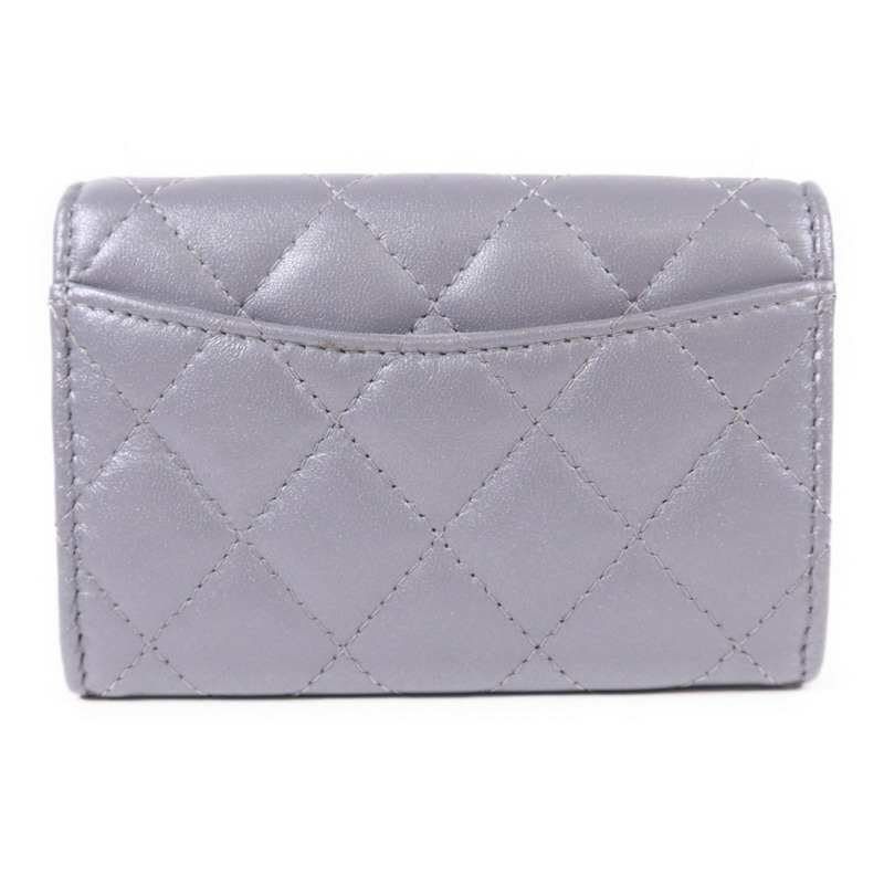 CHANEL 牛皮皮革Card Case銀扣卡片套-1