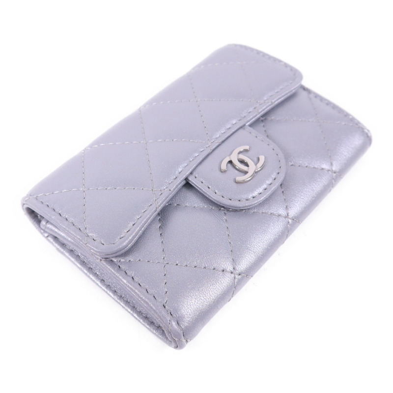 CHANEL 牛皮皮革Card Case銀扣卡片套-2