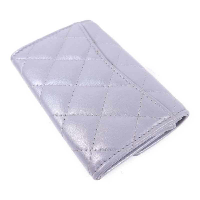 CHANEL 牛皮皮革Card Case銀扣卡片套-3