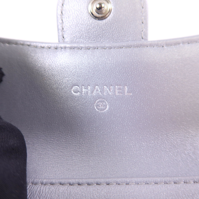 CHANEL 牛皮皮革Card Case銀扣卡片套-5