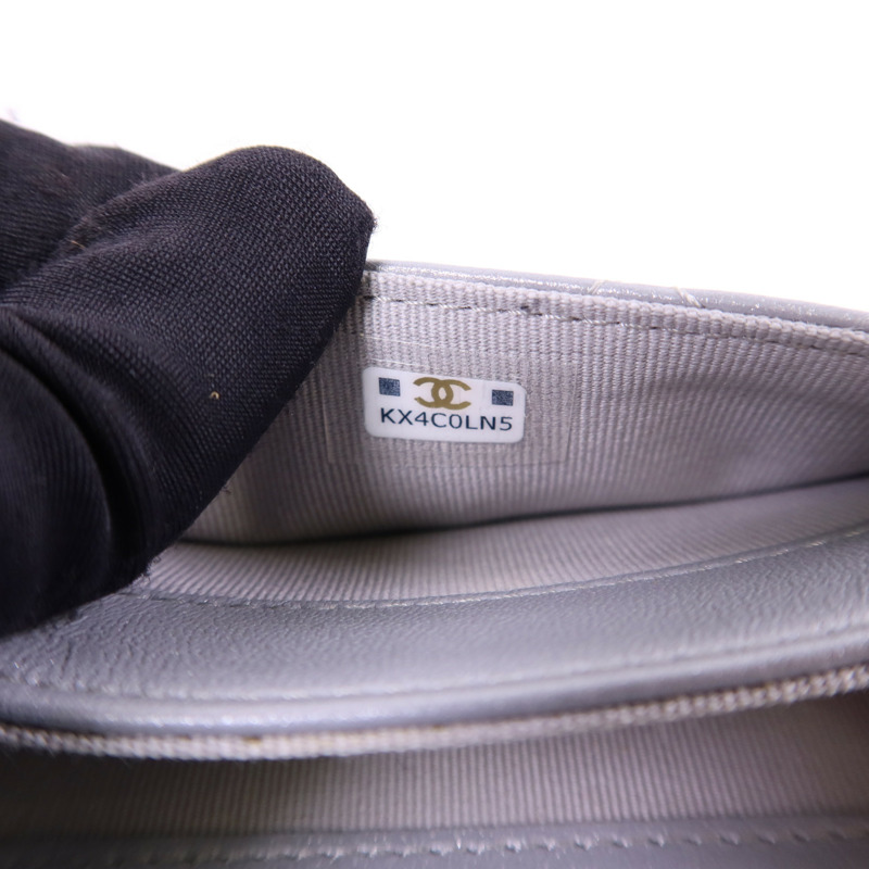 CHANEL 牛皮皮革Card Case銀扣卡片套-7