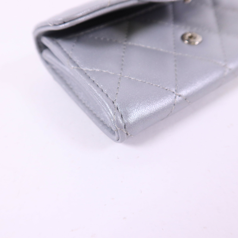 CHANEL 牛皮皮革Card Case銀扣卡片套-10