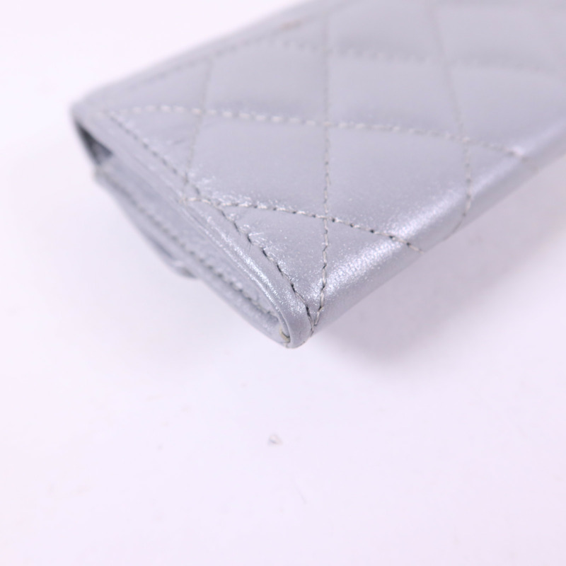 CHANEL 牛皮皮革Card Case銀扣卡片套-12
