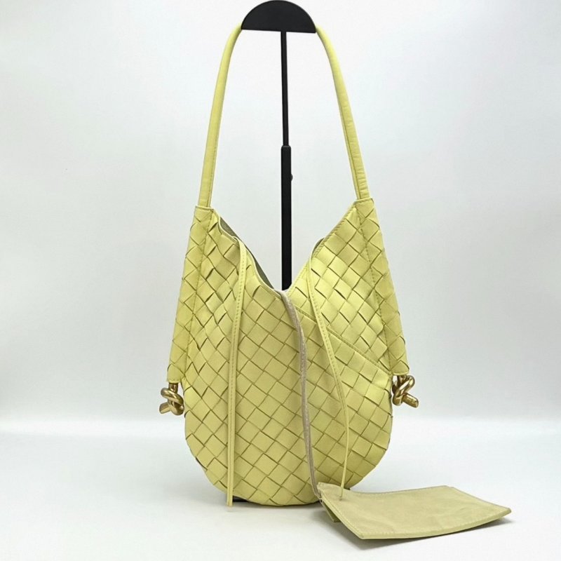 BV 淺黃色小號 Solstice子母編織肩背包 26*28*2 98新配件塵袋-1