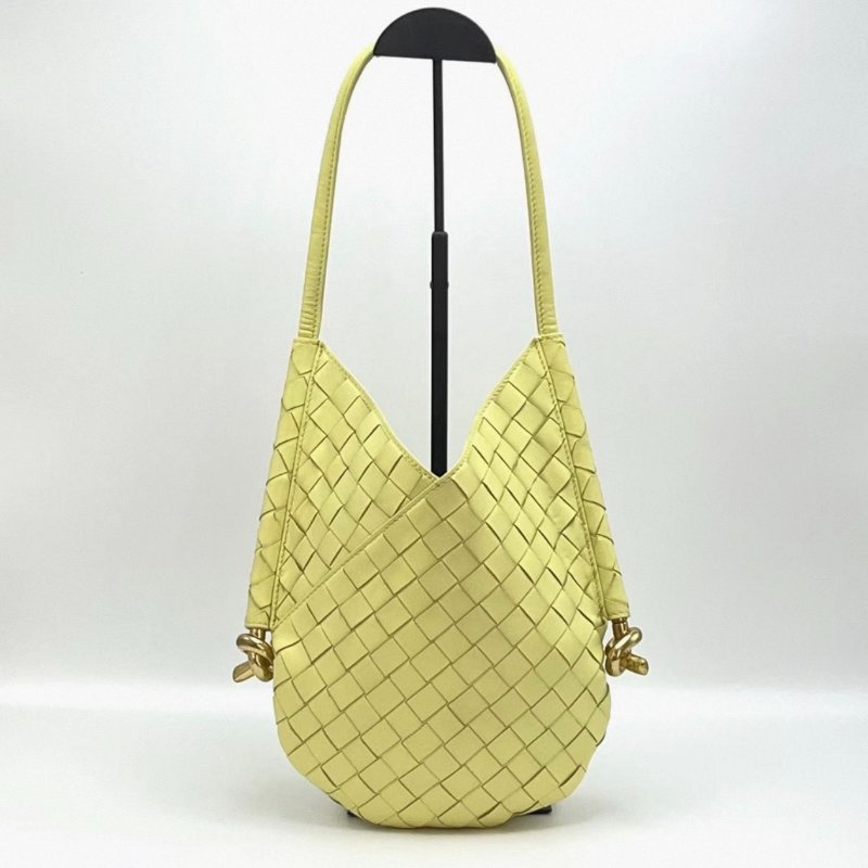 BV 淺黃色小號 Solstice子母編織肩背包 26*28*2 98新配件塵袋-3