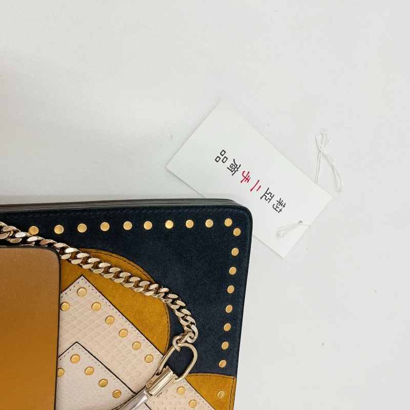 莉亞精品♡Chloe faye 咖藍色斜背包 二手-10