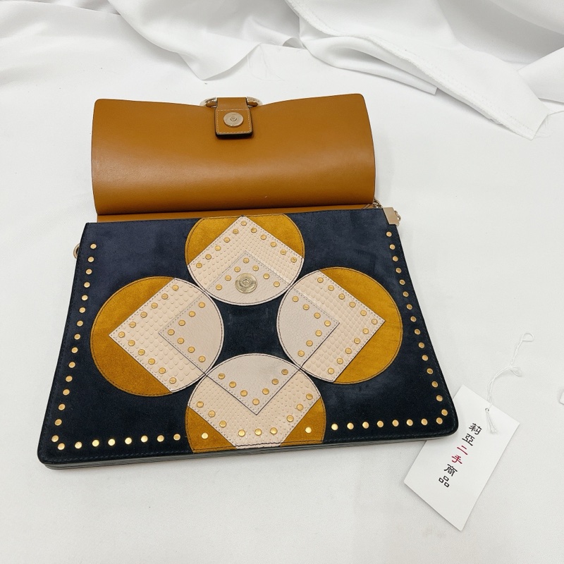 莉亞精品♡Chloe faye 咖藍色斜背包 二手-13