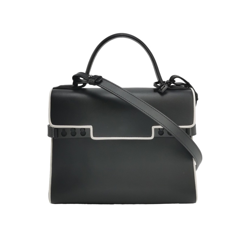 Delvaux Tempete 斜挎包 黑色 尺寸約27*10*22cm 附件:防塵袋/鏡子。-0