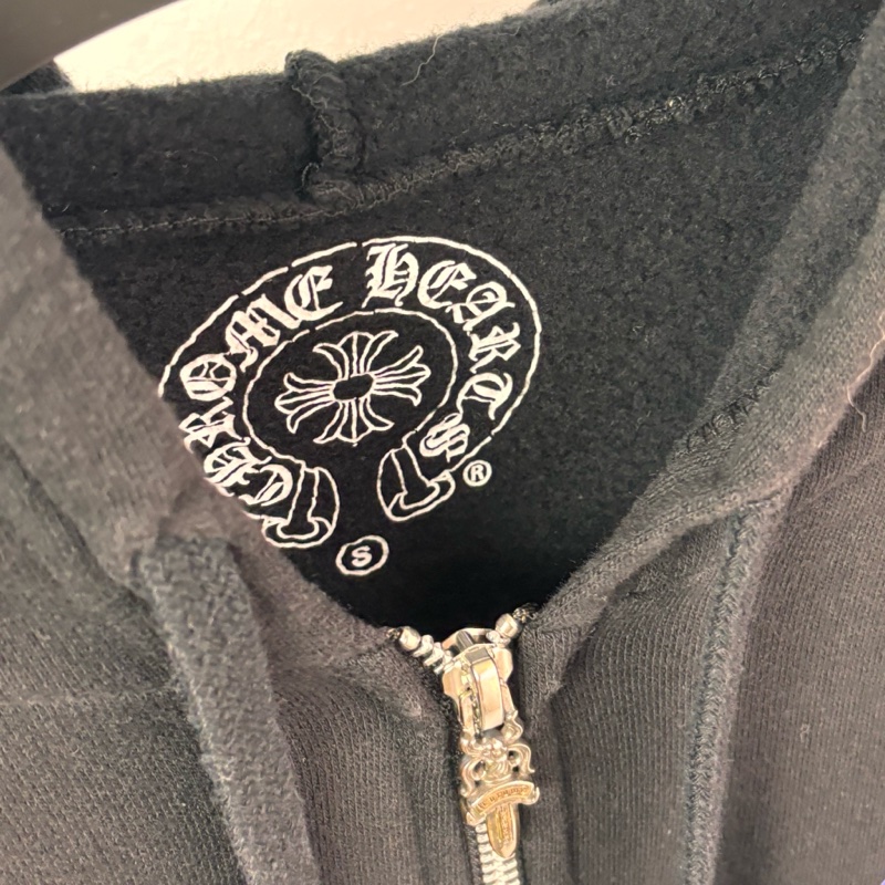 ::Chrome Hearts::  克羅心 限定款 滾石聯名 藍色舌頭 黑色拉鏈連帽外套 Small-9