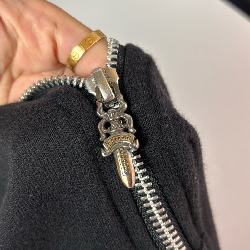 ::Chrome Hearts::  克羅心 限定款 滾石聯名 藍色舌頭 黑色拉鏈連帽外套 Small-19