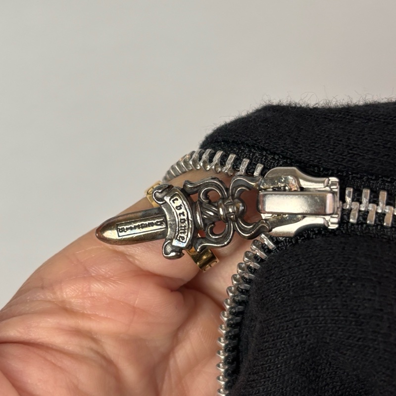 ::Chrome Hearts::  克羅心 限定款 滾石聯名 藍色舌頭 黑色拉鏈連帽外套 Small-20