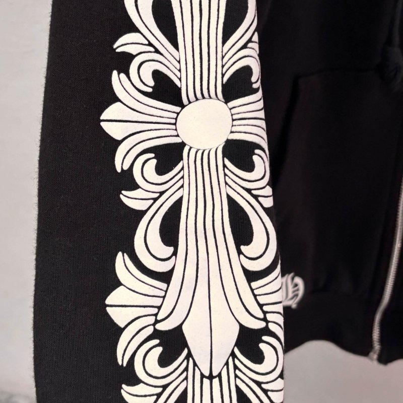 ::Chrome Hearts:: 克羅心 限定款 滾石聯名 藍色舌頭 黑色拉鏈連帽外套 Small-7