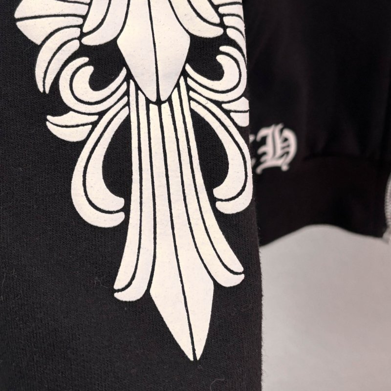 ::Chrome Hearts:: 克羅心 限定款 滾石聯名 藍色舌頭 黑色拉鏈連帽外套 Small-8