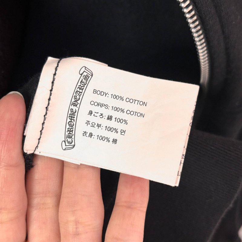 ::Chrome Hearts:: 克羅心 限定款 滾石聯名 藍色舌頭 黑色拉鏈連帽外套 Small-12