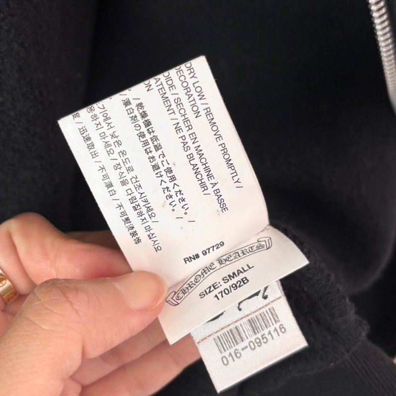 ::Chrome Hearts:: 克羅心 限定款 滾石聯名 藍色舌頭 黑色拉鏈連帽外套 Small-14