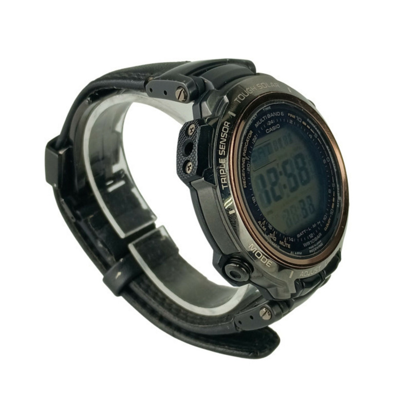 卡西歐 Pro Trek Manaslu PRX2000LB1JF 男士腕錶,配備數位錶盤和真皮錶帶-2