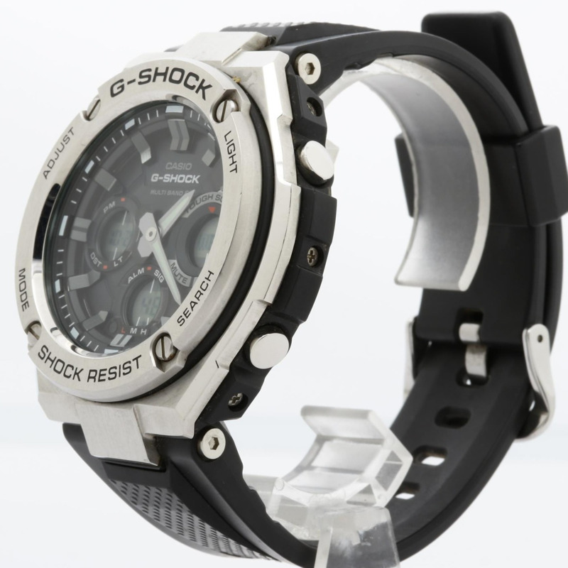 Casio G-SHOCK G-STEEL GSTW100 系列腕錶 (GSTW1101AJF) 黑色錶盤樹脂/不鏽鋼男士數位模擬雙顯腕錶-1