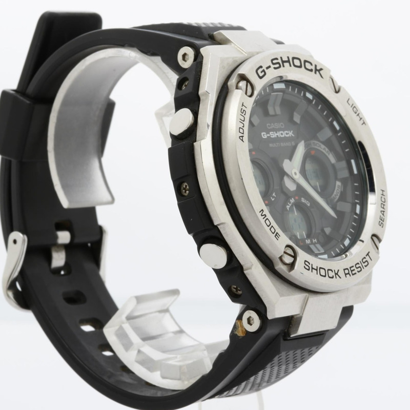 Casio G-SHOCK G-STEEL GSTW100 系列腕錶 (GSTW1101AJF) 黑色錶盤樹脂/不鏽鋼男士數位模擬雙顯腕錶-2