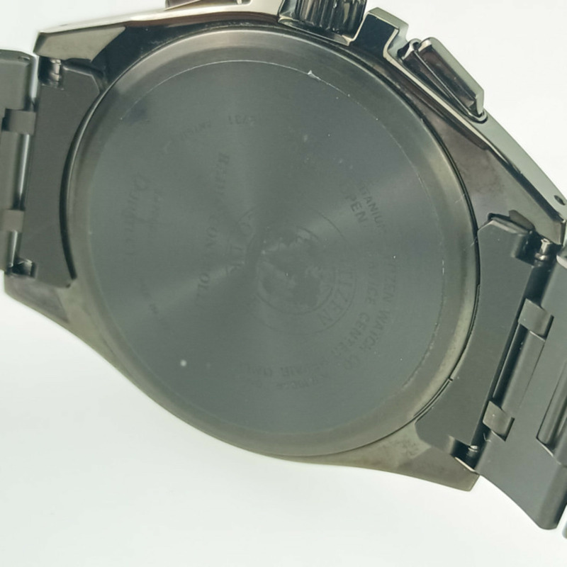 西鐵城 Attesa 光動能黑色鈦金屬系列腕錶 H804T019731 AT804456E TI 男士腕錶-8