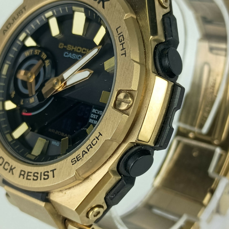 Casio G-SHOCK G-STEEL GSTB500 系列腕錶 (GSTB500GD9AJF) 金色鍍層男指針/數位雙顯腕錶-3