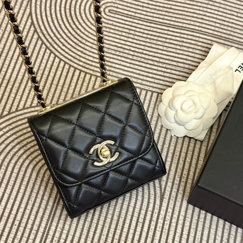 🌷迷你天菜！ Chanel 香奈兒 黑金羊皮 Trendy CC mini 保卡款