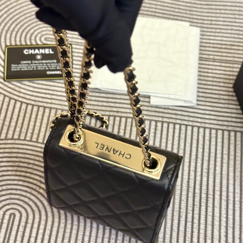 🌷迷你天菜！ Chanel 香奈兒 黑金羊皮 Trendy CC mini 保卡款-3