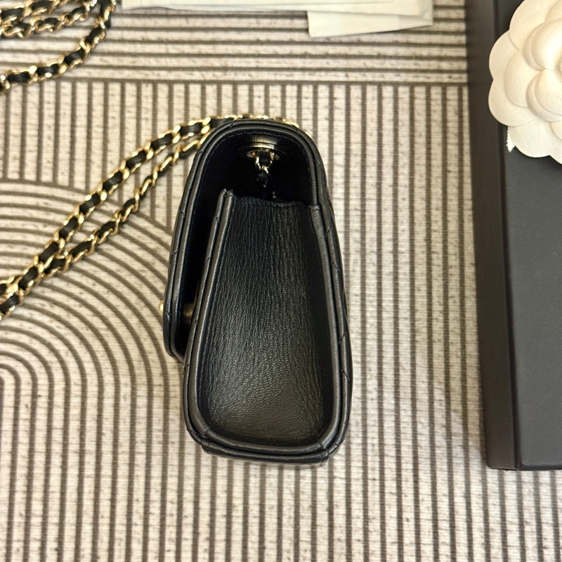 🌷迷你天菜！ Chanel 香奈兒 黑金羊皮 Trendy CC mini 保卡款-4