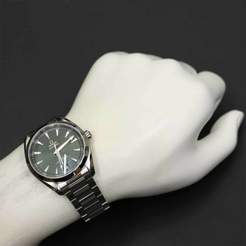 歐米茄海馬系列Aqua Terra同軸腕錶220 10 41 21 001 男士綠色日期自動腕錶-3