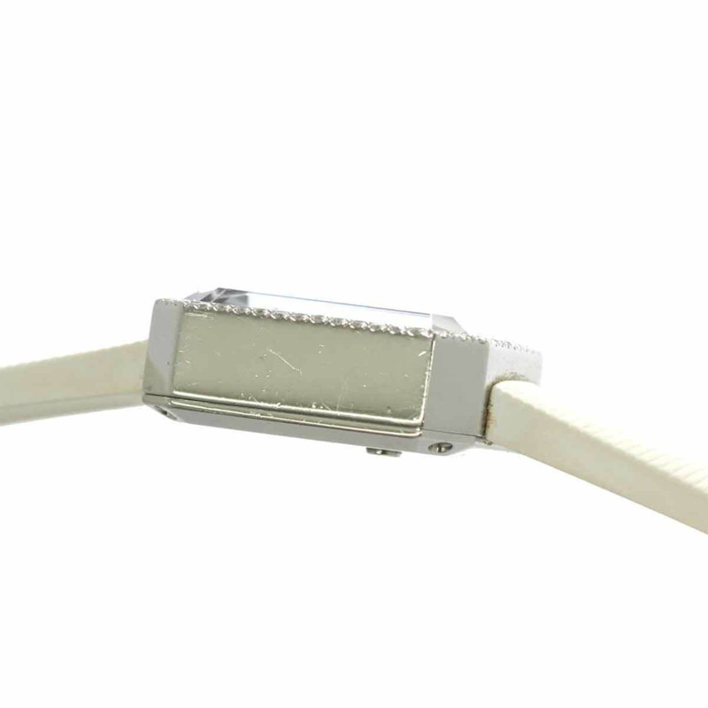 香奈兒 Premiere H2433 鑲鑽錶圈女錶，鑲嵌 4 顆鑽石，白色錶殼，橡膠錶帶，石英機芯-4