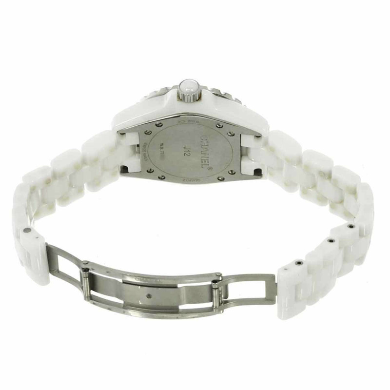 香奈兒 J12 33毫米 H2123 女士腕錶，鑲嵌12顆鑽石，日期顯示，白色陶瓷石英機芯-3