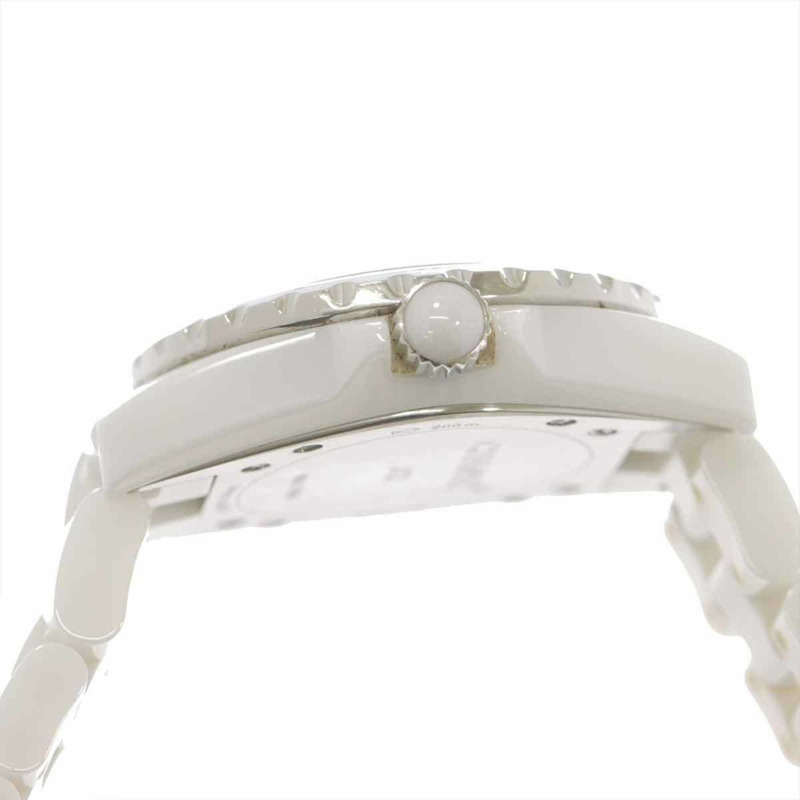 香奈兒 J12 33毫米 H2123 女士腕錶，鑲嵌12顆鑽石，日期顯示，白色陶瓷石英機芯-4