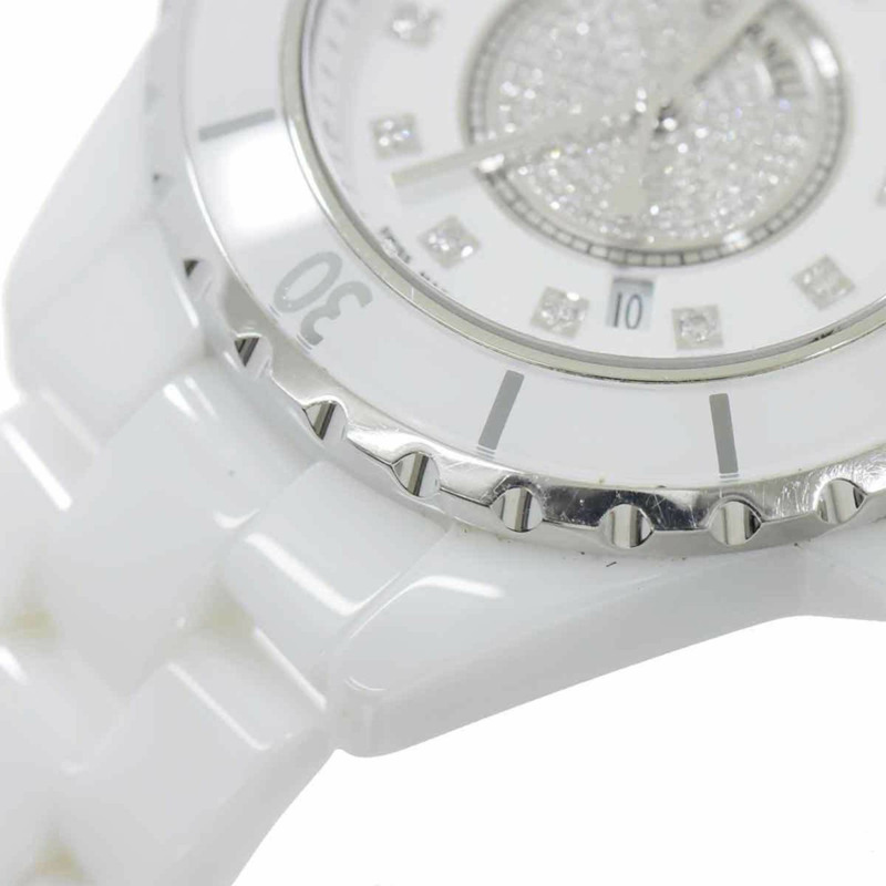 香奈兒 J12 33毫米 H2123 女士腕錶，鑲嵌12顆鑽石，日期顯示，白色陶瓷石英機芯-6