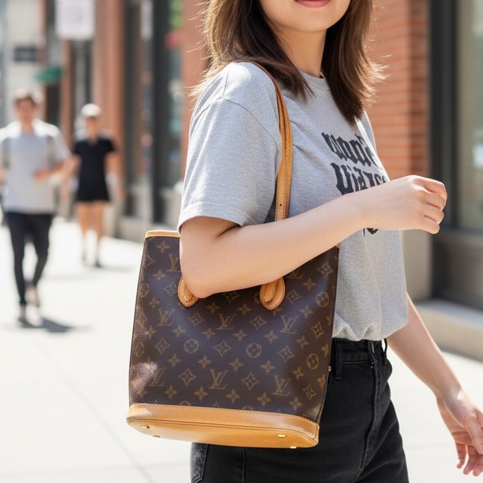 LV 老花子母托特包-1