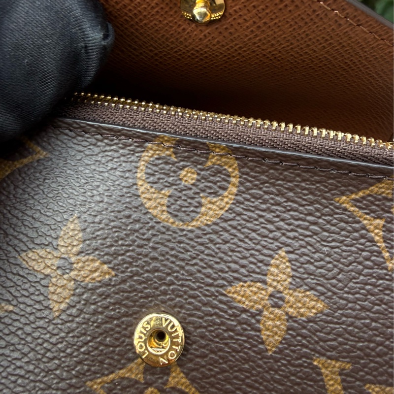 二手LV原花 M62472 Victorine 錢包金釦咖啡色內裡三折短夾-11