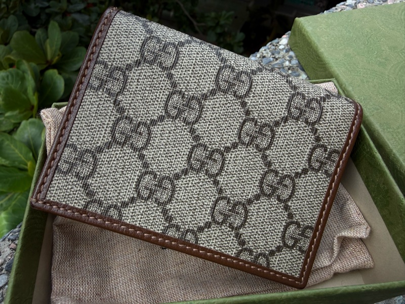 二手真品 GUCCI 1955系列 PVC Horsebit 復古焦糖色馬銜釦 621887對開釦子短夾-3