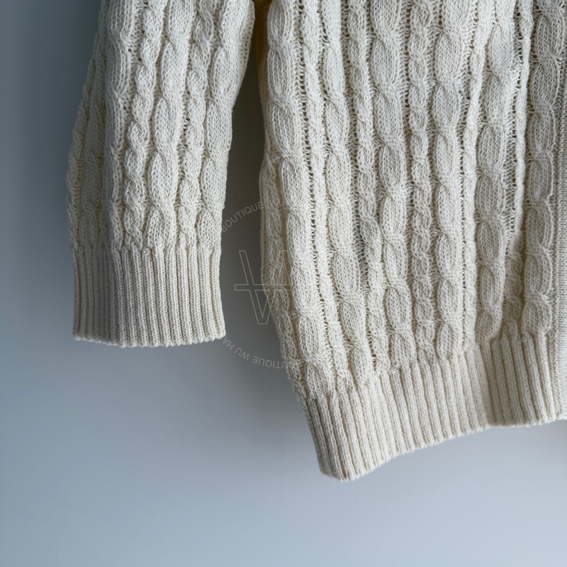 🖤Prada奶白針織開襟衫/Prada五分袖開襟開/Prada開襟衫/Prada針織上衣/Prada針織外套/Prada上衣/Prada外套(P25L82/奶油白)🖤無花果精品-2