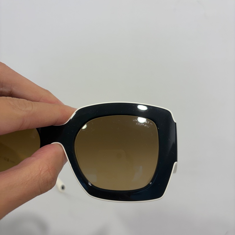 香奈兒Chanel 黑白方框墨鏡-3