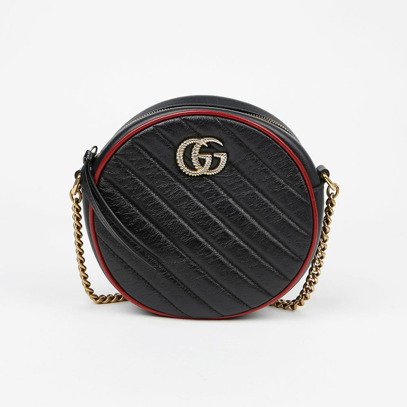 GUCCI GG Marmont 迷你圓形肩斜背包 550154-1