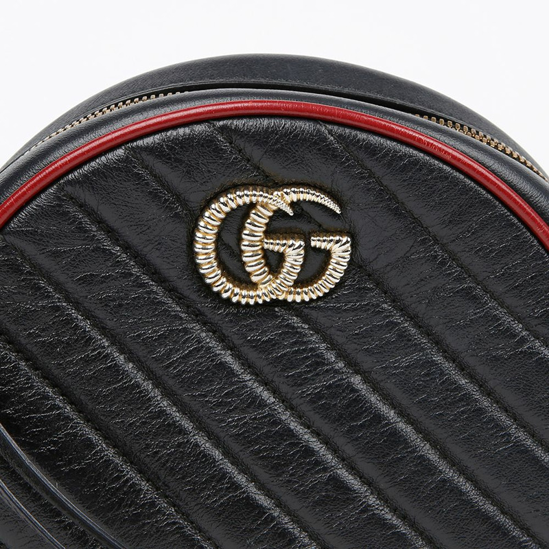 GUCCI GG Marmont 迷你圓形肩斜背包 550154-2